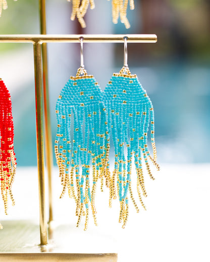 LupeXMade: Turquoise Beads Oorbellen