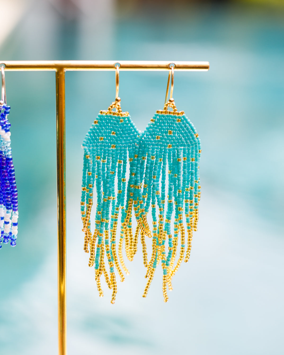 LupeXMade: Turquoise Beads Oorbellen