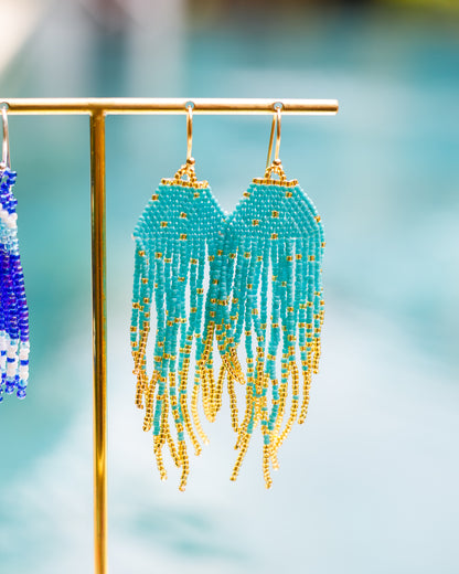 LupeXMade: Turquoise Beads Oorbellen