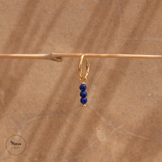 Oorbellen Triple Lapis Lazuli