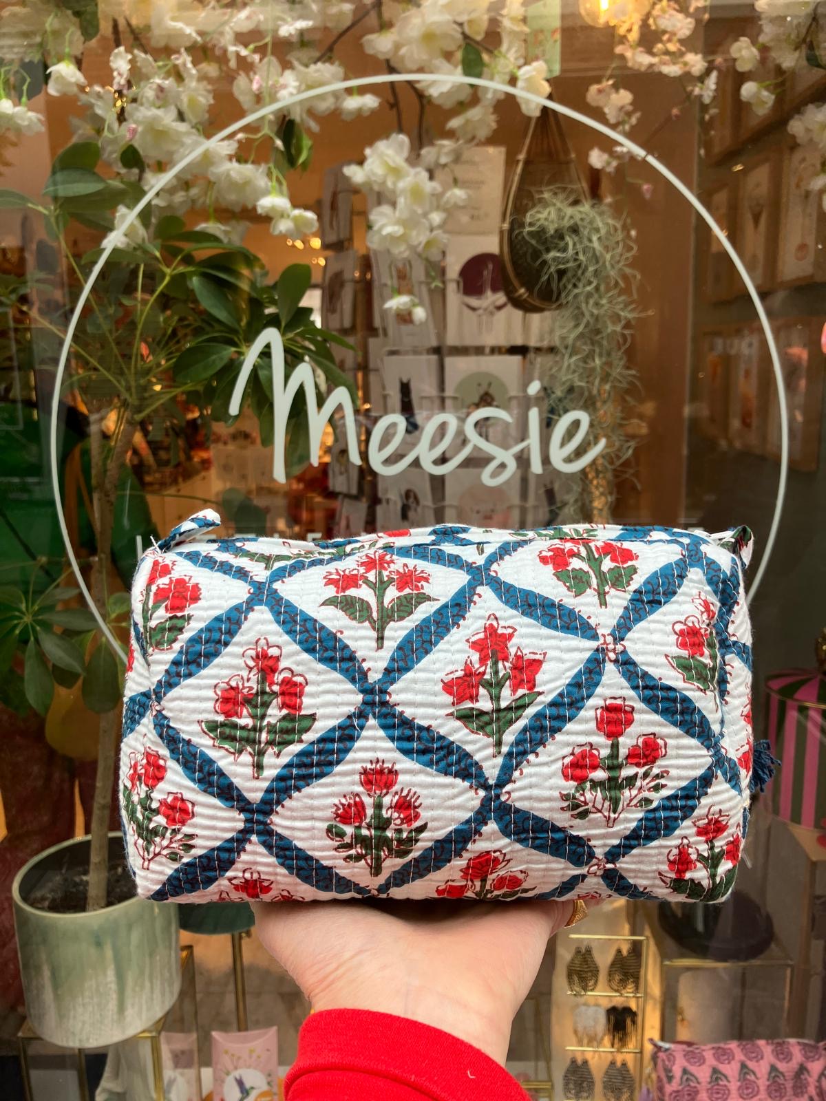 ToiletTas Bloemen Rood