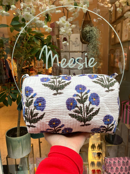 ToiletTas Bloemen Blauw